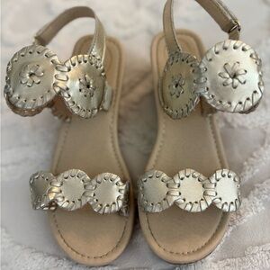 Jack Rogers  Miss Lucci Gold Sandals with Medallion Design